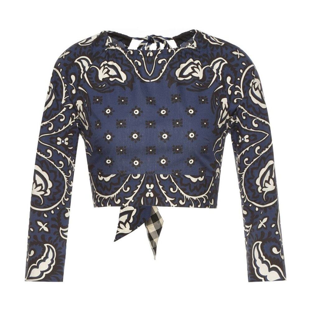 Valentino Red  Bandana print poplin crop top, medium